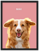 Wood Framed Personalized Pet Portrait