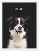 Wood Framed Personalized Pet Portrait