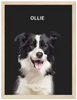 Wood Framed Personalized Pet Portrait