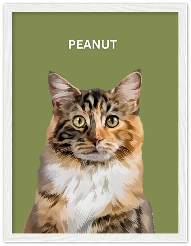 Wood Framed Personalized Pet Portrait