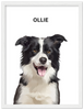 Wood Framed Personalized Pet Portrait