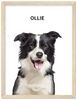 Wood Framed Personalized Pet Portrait