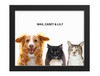 Wood Framed Three Pet Portrait