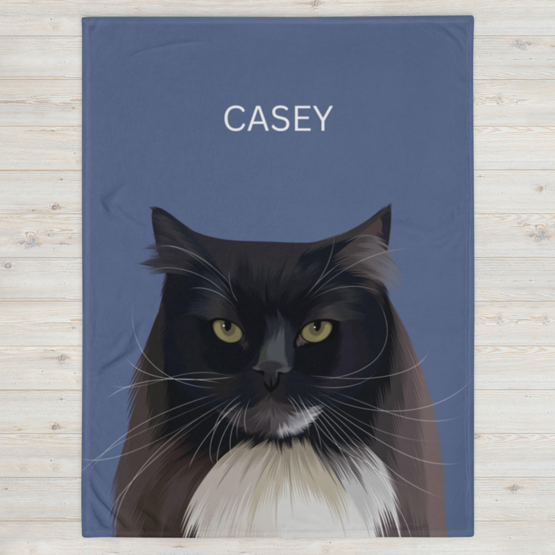 Personalized Pet Portrait Blanket