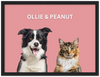 Wood Framed Two Pet Portrait