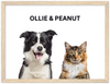 Wood Framed Two Pet Portrait